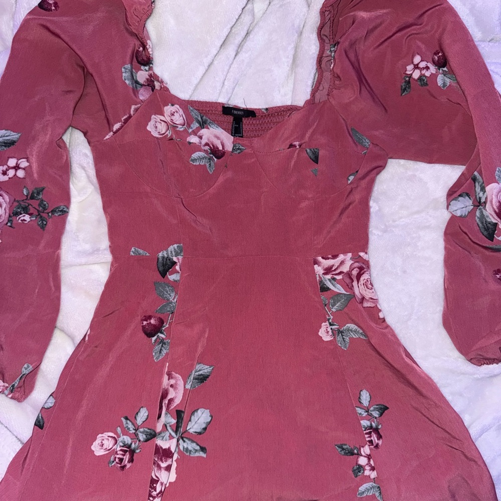 Forever 21 Pink Floral Smocked Dress